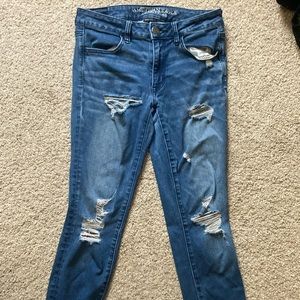 american eagle outfitters ripped jeggings